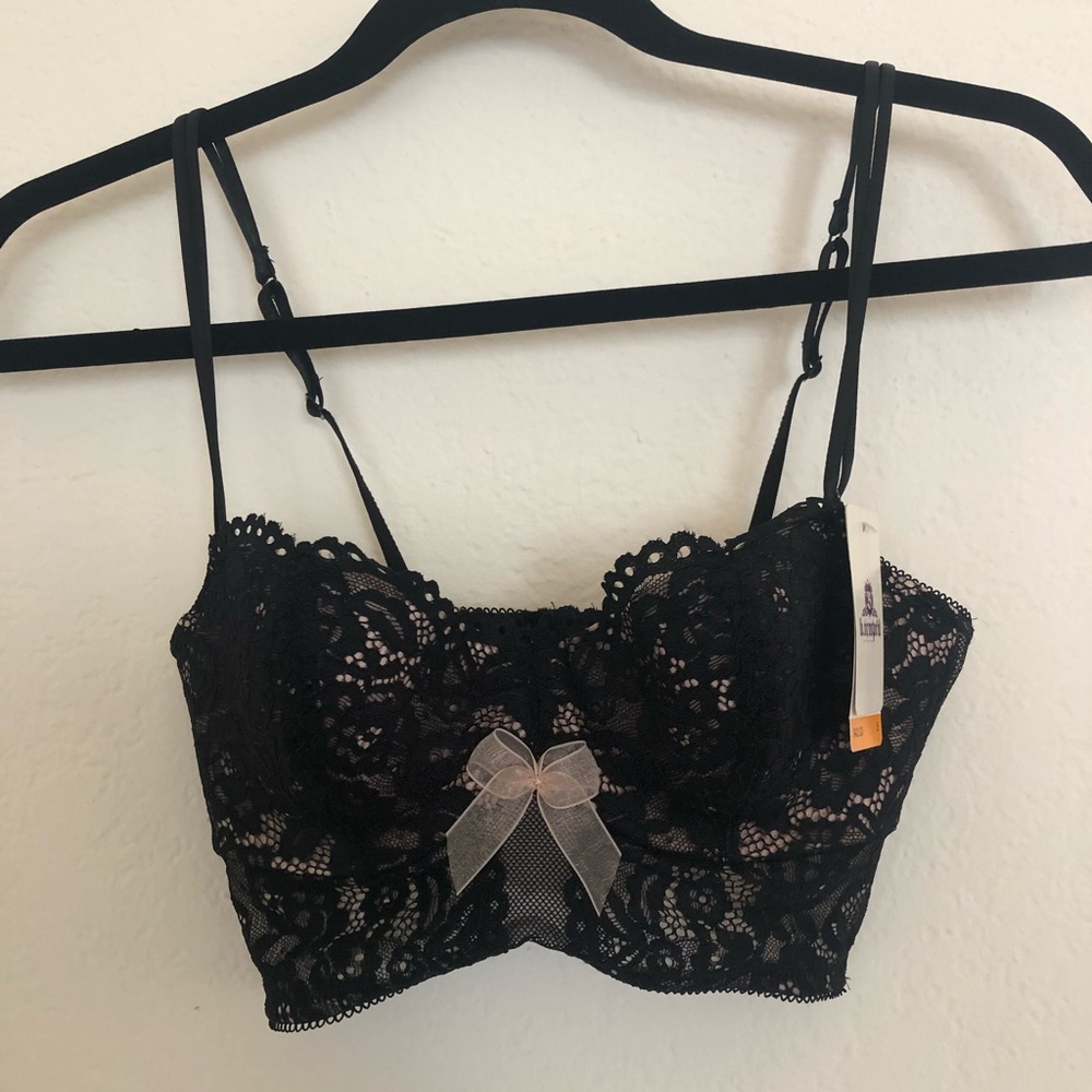 NWT Black lace bra top